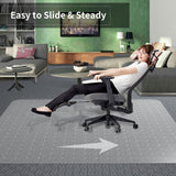 Office Chair Mat for Carpeted Floor, 63"x51" Clear Desk Mat for Carpet Large Protector Floor Mat On Low Pile Carpets, Easy Glide Rolling Plastic Floor Mat, Computer Chair Mat for Home Office
