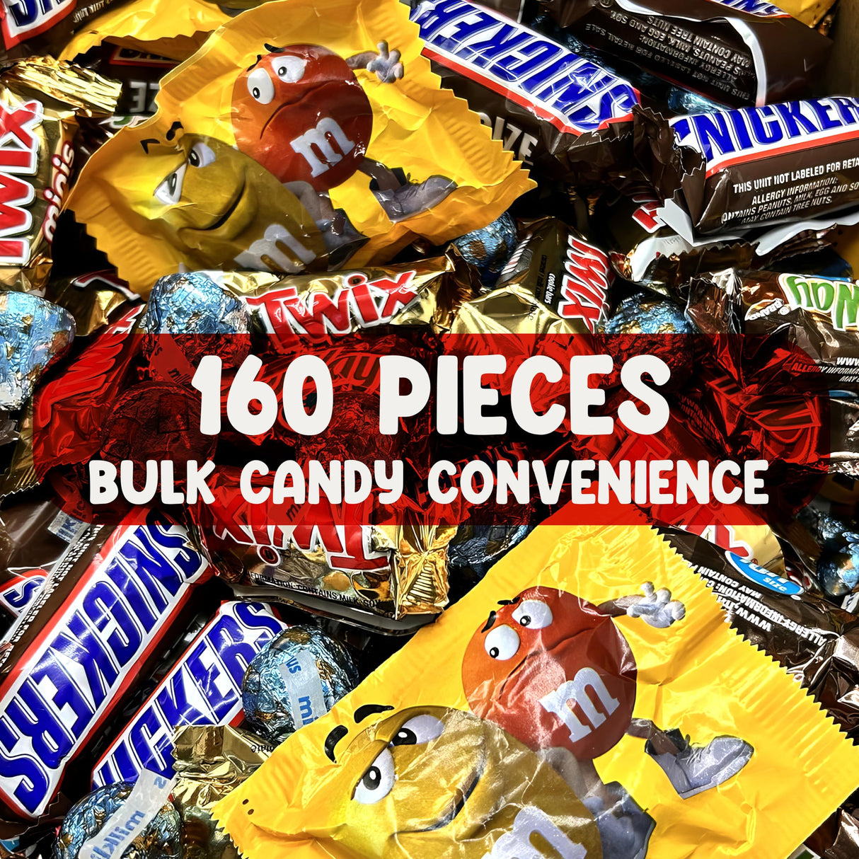 Chocolate Mix Fun Size 5 Pounds approx 160 pieces - Chocolates Christmas - Peanut M and Ms, MilkyWay, Twix, Snickers - Individually Wrapped Christmas Treats - Chocolate Variety Pack Ideal for Sharing