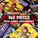 Chocolate Mix Fun Size 5 Pounds approx 160 pieces - Chocolates Christmas - Peanut M and Ms, MilkyWay, Twix, Snickers - Individually Wrapped Christmas Treats - Chocolate Variety Pack Ideal for Sharing