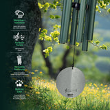Nature’s Melody Aureole Tunes Wind Chimes – Outdoor Windchime with 6 Tubes Tuned to B Pentatonic Scale, 100% Rustproof Aluminum, Powder Finish & S Hook Hanger for Sympathy, Memorial Gift or Zen Garden
