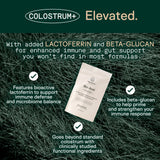 Adapt Naturals Colostrum Supplement with Lactoferrin & Beta-Glucan, Bio-Avail Grass Fed Bovine Colostrum Powder for Gut Health, Immune Support & Vitality | Non-GMO, 2500mg, Unflavored - 30 Days Supply