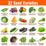 Vegetable & Fruit Seeds, 32 Packs, Non-GMO, 15,000+ Seeds