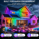 LADIKAKA 200FT Permanent Outdoor Lights,RGB+IC App ControlRemote, IP67 Waterproof Lighting,Outdoor Lights for Chasing Lights,Garden Decor,House,Party,Holiday,Smart