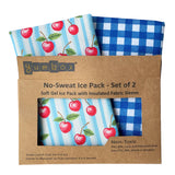 Yumbox Reusable Condensation Free Soft Ice Packs with Fabric Sleeve for Lunch Box and Cooler, Sweatproof, Pack of 2 Gel Ice Packs (Vichy)