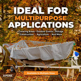 Heavy Duty Silver Poly Tarp 50' X 50' - Multipurpose Protective Cover - Durable, Waterproof, Weather Proof, Rip and Tear Resistant - Extra Thick 12 Mil Polyethylene - by Xpose Safety