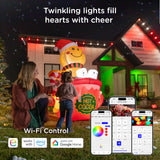 Enbrighten Vibe Eternity Permanent Outdoor Lights for House, 100 Feet, 72 RGBWIC LEDs, Close Spacing, 33lm, Color Changing, Christmas, Eave Lighting, Smart App, Works with Alexa, Google Home, 82730
