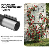popsea 8.8ft Leaning Garden Trellis, No-Drill Lean-to Design for Climbing Plants | PE-Coated Galvanized Steel Plant Support for Flowers & Vegetables, Rust-Proof & Space-Saving Vertical Gardening