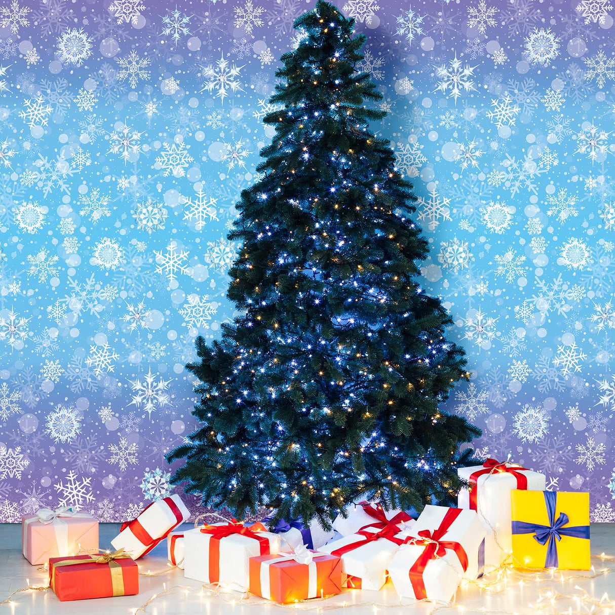 12Pack Winter Snowflake Plastic Tablecloth Decorations, Blue and Purple Snowflake Winter Wonderland Disposable Table Cover for Christmas Holiday New Year Party Supplies Decorations, 54x108 Inch