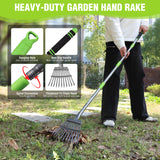 WORKPRO Rake, Small Rake for Leaves with 72” Adjustable Long Handle