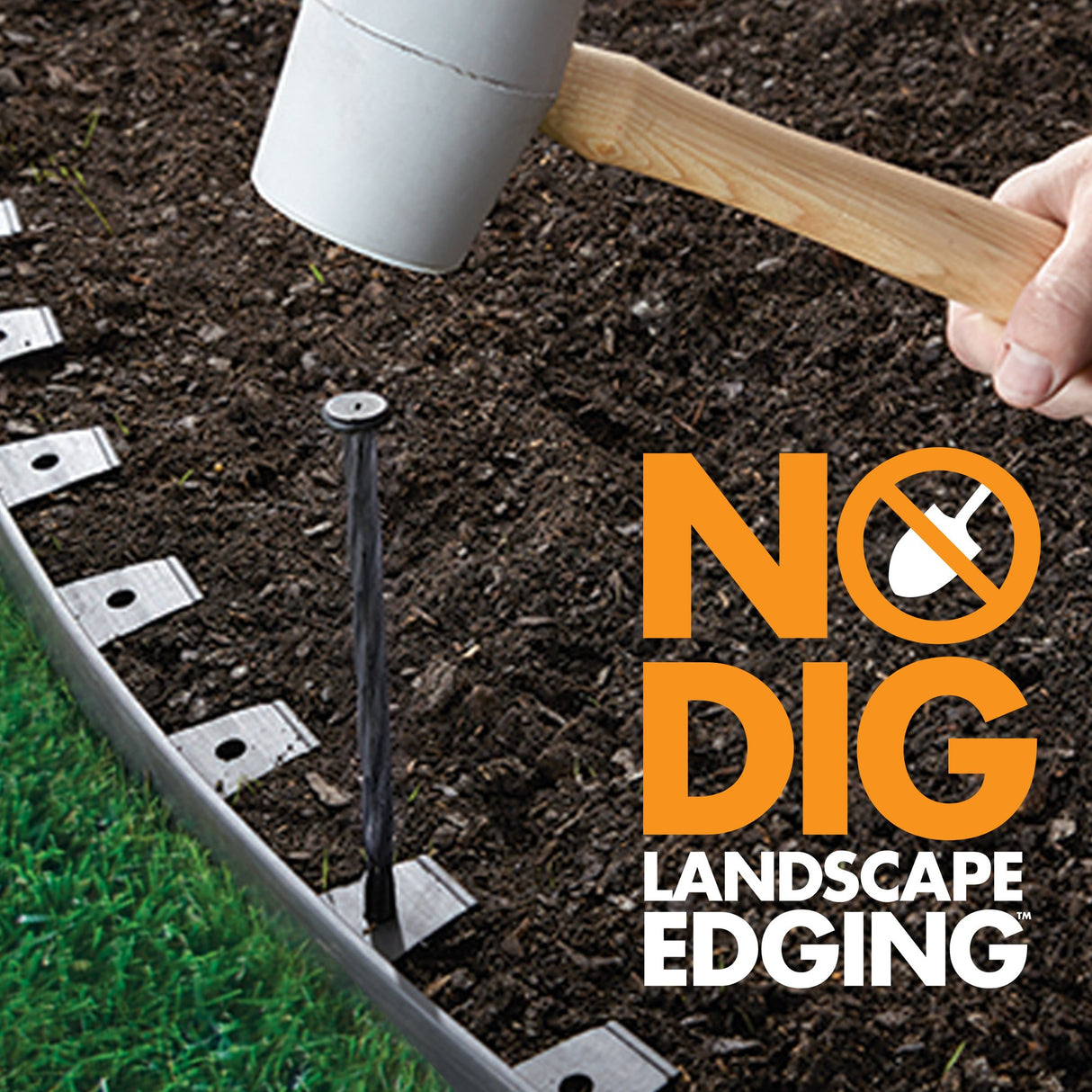 EasyFlex No-Dig Landscape Edging with BONUS Anchoring Spikes, 1.5 in. Tall Straight Top Plastic Garden Border, 100 Foot Kit, Black