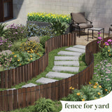 Garden Border Edging Wood Fence Landscape Edging Border Wooden Landscape Edging Decorative Garden Edging Lawn Edging Fence Flexible Garden Edging-15.7" H x 47.2" L (2PACK, 8Ft Total Length)