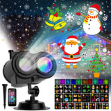 2025 Upgrade Christmas Halloween Projector Lights Outdoor, COOLWUFAN 2-in-1 Holiday Projector Lights Decorations, 30 Bright HD Effects (20 Slides) Projection Light for Xmas Party Garden Yard Decor