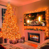 JMEXSUSS 500 LED Halloween Lights Outdoor, 163FT 8 Modes Orange Halloween Light Indoor Clear Wire, Outdoor Waterproof Fall Lights Plug in for Thanksgiving Room Porch Christmas