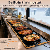 Warming Mat for Food (Extra Long 59"x12"), Warming Trays for Buffets Party & Daily Use, Temperature Control Commercial Food Warmer, Tempered Glass Food Warming Mat, Black Electric Warming Tray