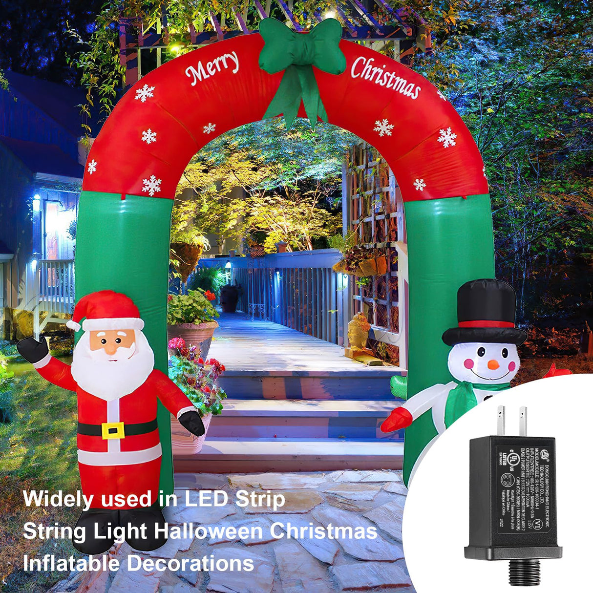 4PCS Replacement Yard Inflatable Adapter 12V Class 2 Power Supply 120VAC 60Hz LED IP44 Waterproof Transformer Plug for LED Strip String Light Halloween Christmas Inflatable Decorations