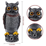 Hausse Fake Owl Decoy Bird Scarecrow Sculpture, 13.6 Inch Plastic Horned Owl Bird Deterrents, Garden Protectors, Nature Enemy Pest Repellent for Outdoor Garden Yard