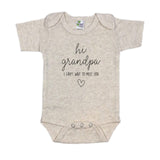 Hi Grandpa I Can't Wait To Meet You Pregnancy Announcement Infant Bodysuit - Surprise Gift For Grandpa (White)