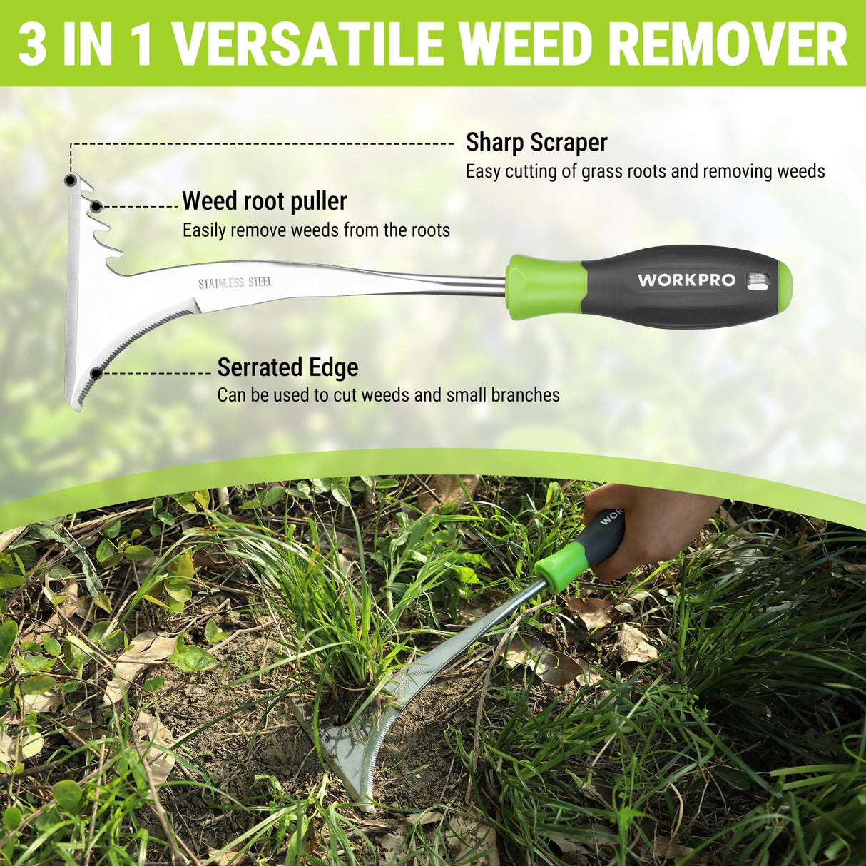 WORKPRO 3-Piece Weed Puller Tool Set