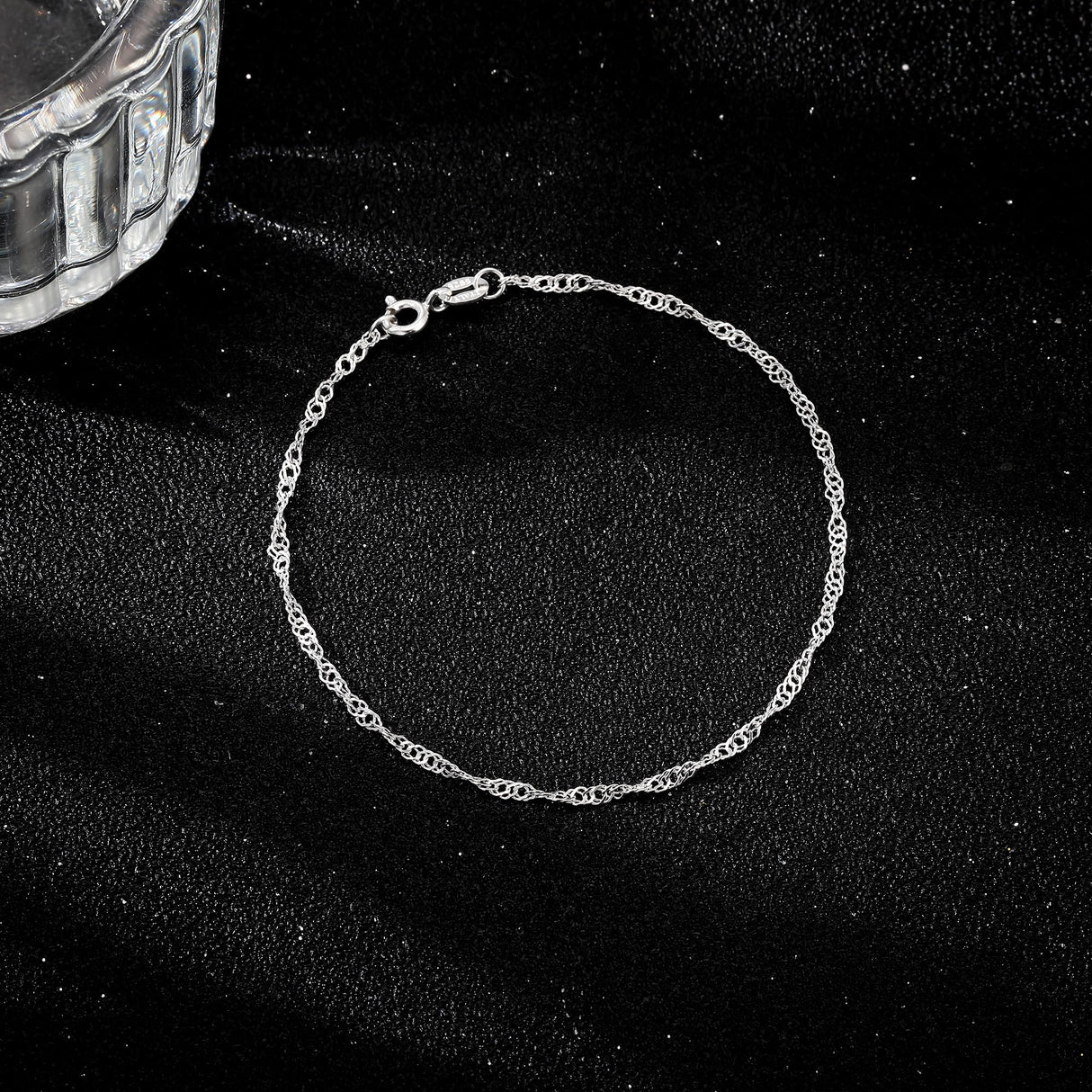 Carffordo 925 Sterling Silver Bracelets for Women, Twist Silver Bracelet