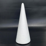 Crafjie Foam Cones for DIY Arts and Crafts (3.75 x 9.7 in, 16 Pack), White Polystyrene Foam Cones Christmas Tree Craft Supplies, for DIY Home Craft Project, Christmas Tree, Table Centerpiece