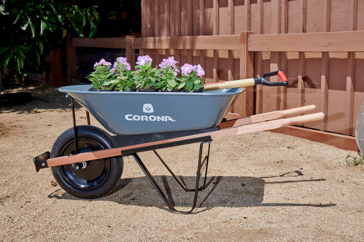 Corona Tools Wheelbarrow in a Box – 5 Cubic Foot Heavy Duty Garden Cart with 15” Flat-Free Tire for Gardening, Planting & Outdoor Use