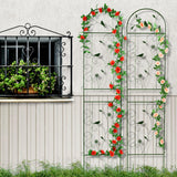 86.5" x 19.7" Metal Garden Trellis Outdoor for Climbing Plants, Black