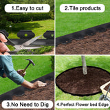 JERIA 2 Inch Tall 66 FT Garden Edging Kit with 90pcs Spikes, Plastic Edging for Landscaping