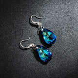 EVEVIC Austrian Crystal Teardrop Drop Earrings for Women, French Hook