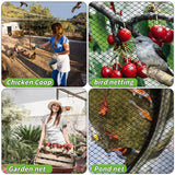 Garden Mesh Netting 10x50 FT - Heavy Duty Bird Net, Mesh Pest Barrier Reusable Ultra Fine Deer Fence Netting Crops Row Cover Raised Bed Protect Fruits Flower Vegetables from Bird Deer Squirrel