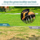 FIMXSD Lawn Aerator Shoes - Heavy Duty Lawn Aerator Tool for Grass with Cleaning Shovel & 6 Extra Spikes, Easy Assembly with Upgraded T-Wrench, Manual Garden Soil Aeration Tools for Yard Care