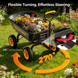 CAMMOO 10 Inch No-Flat Tires 600 lb Garden Dump Cart 4 Cu.Ft.