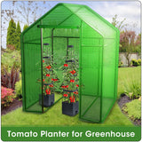 MQFORU 2 Packs Raised Garden Bed Tomato Planter with Trellis, 57" Tomato Cages for Climbing Vegetables Plant, Self Watering Planters Box for Garden Pots for Patio Greenhouse Indoor Outdoor（2PCS）