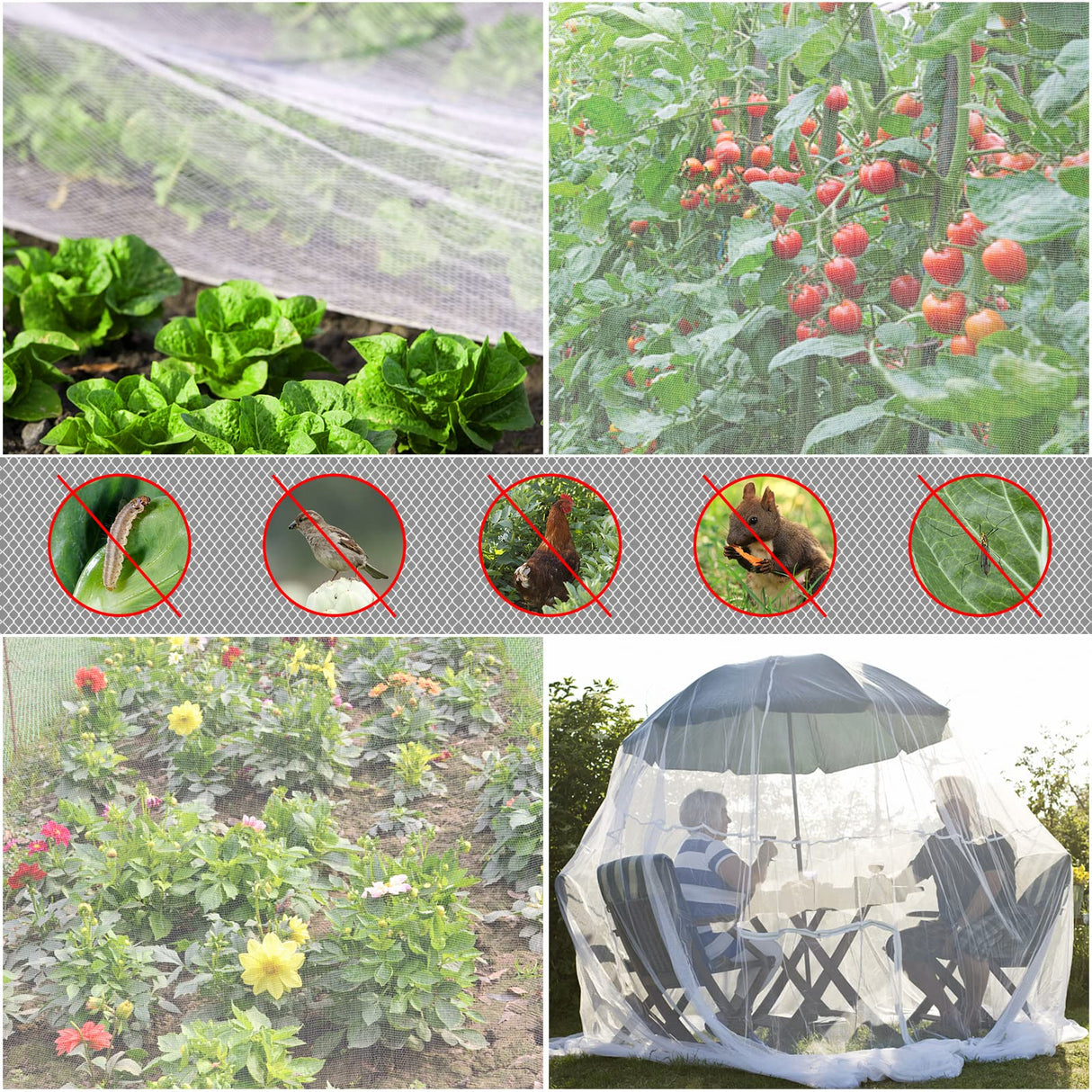 RIFNY Garden Netting for Raised Beds Garden Protection Plant, 2 Pcs 10x33Ft