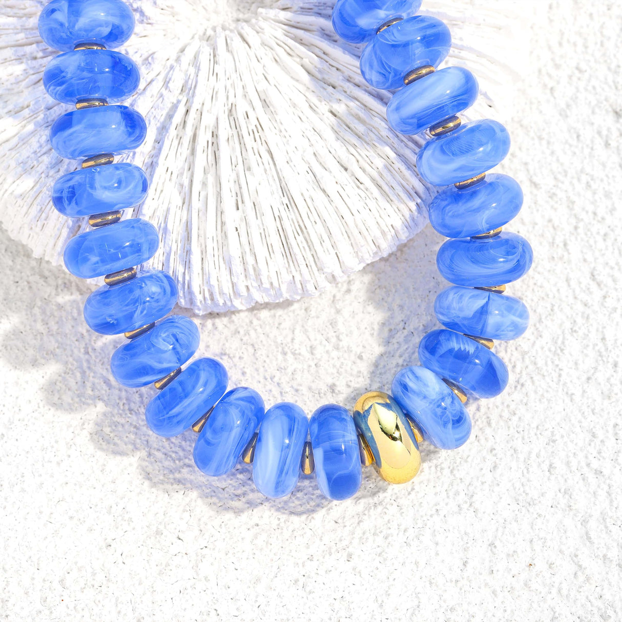 LILIE&WHITE Blue Beaded Necklaces for Women