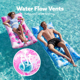 SLOOSH 2-Pack Inflatable Pool Floats Mat - XL Floaties Adults Size with Headrest, Sun Tanning Raft Lake Beach Swimming Party Pool Toys Floating Lounge Above Water Keep Cool (Blue/Pink)