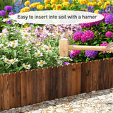 GHWIE Wooden Garden Fence Wood Garden Edging Border Decorative Landscape Border Edging,Planting Tree Fence Yard Patio Path Edging Landscape Edging Flower Bed Fences-11.8'' H x 48'' L (1PACK)