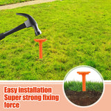 Nuanchu 50 Pcs 5 Inch Low Profile Survey Markers Hi-vis Line Yard Property Marker Survey Stakes for Patios, Lawn Edges, Gardens, Paver Landscape Fabric Tarps Weed Barriers (Orange,5 x 1.5 Inches)