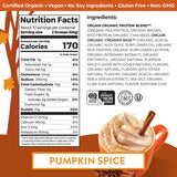 Orgain Organic Vegan Protein Powder, Pumpkin Spice - 21g of Plant Based Protein, Non Dairy, Gluten Free, 1g of Sugar, Soy Free, Kosher, Non-GMO, 1.02 Lb (Packaging May Vary)