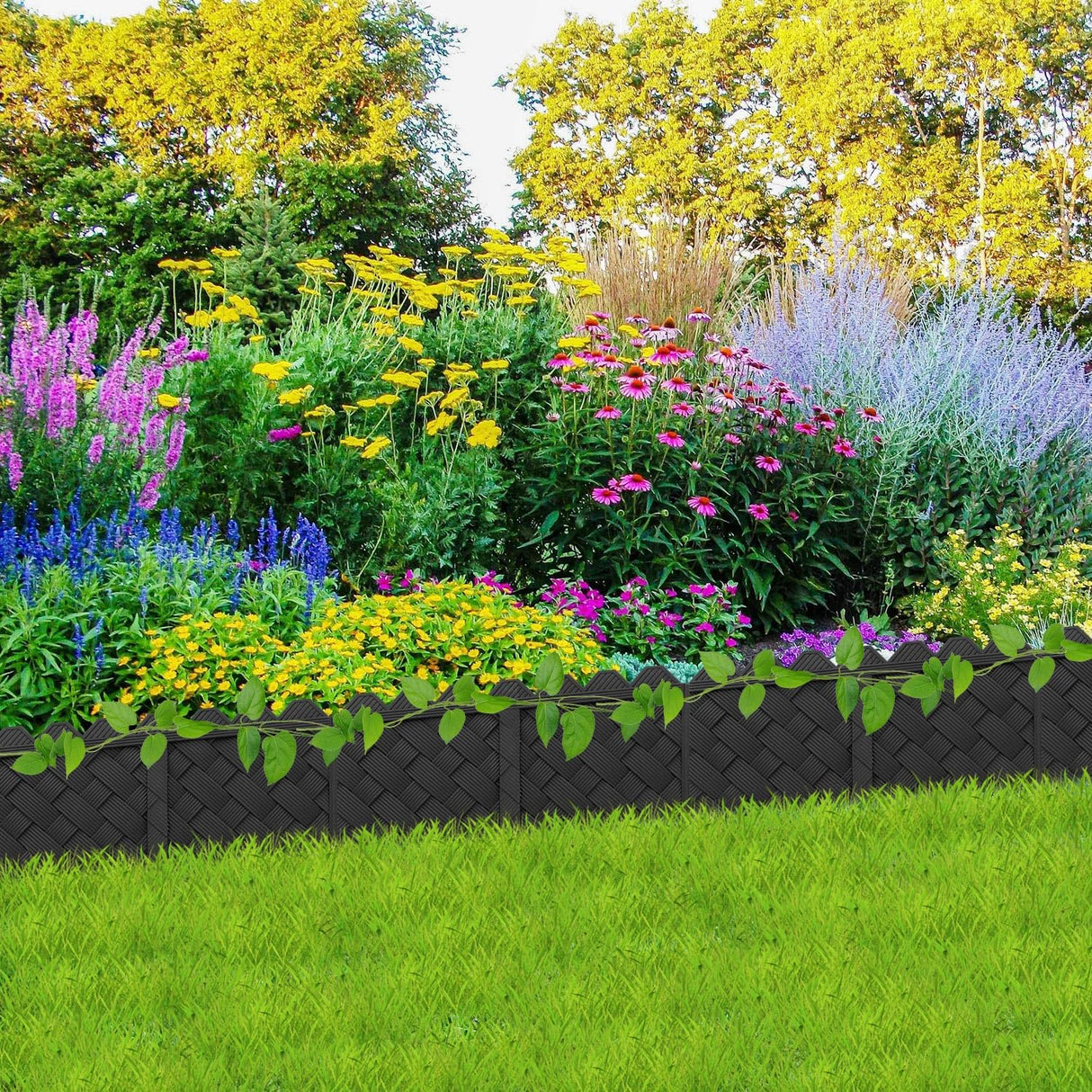 20 Pack Garden Edging with Stakes, Flower Bed Edging Borders, 5" X 20ft