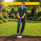 KYEEN-TOOLS Serrated Edger Lawn Tool - Half Moon Shovel with Softer T-Handle, Lawn Edger for Yard, Garden, Landscaping, Sidewalk, Cable Burial - Ergonomic Design, Rust-Proof, 38 in