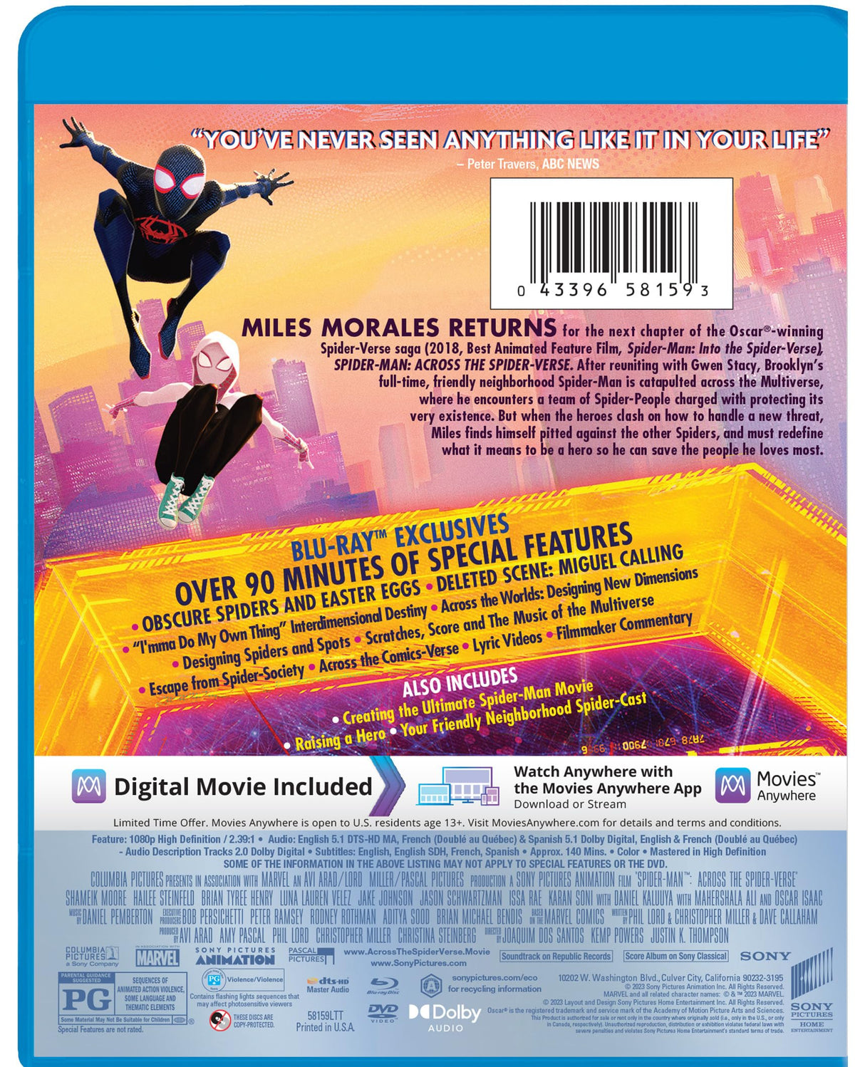 Spider-Man: Across The Spider-Verse - BD/DVD Combo + Digital