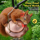 iBorn Bird Feeders for Outdoors 14" 6 Ports Chew-Resistant, Copper, 1PK