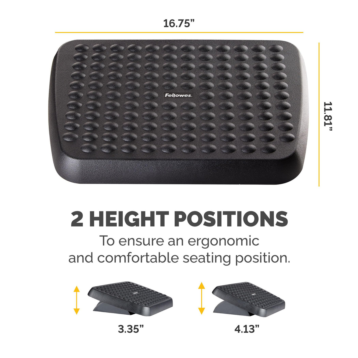 Fellowes 48121 Standard Foot Rest, Graphite