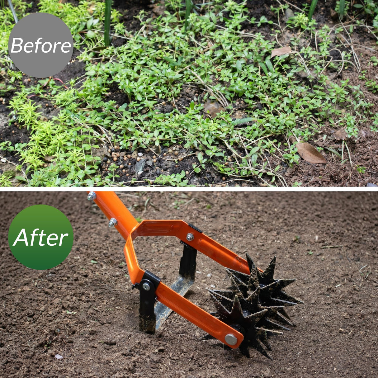 Walensee Rotary Cultivator Garden Tool, 2-in-1 Hand Tiller & Weeder