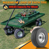 BIEAMA 2 Pack 10" Solid Rubber 4.10/3.50-4 Flat Free Tire, Raised Tread