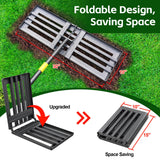 Lawn Leveling Rake 30”x10” Large Heavy Duty Metal Lawn Leveler with Long Adjustable Handle Proffesional Yard Leveling Rake for Soil Dirt Sand Compost Efficient Lawn Leveling Tool (Foldable 5FT)