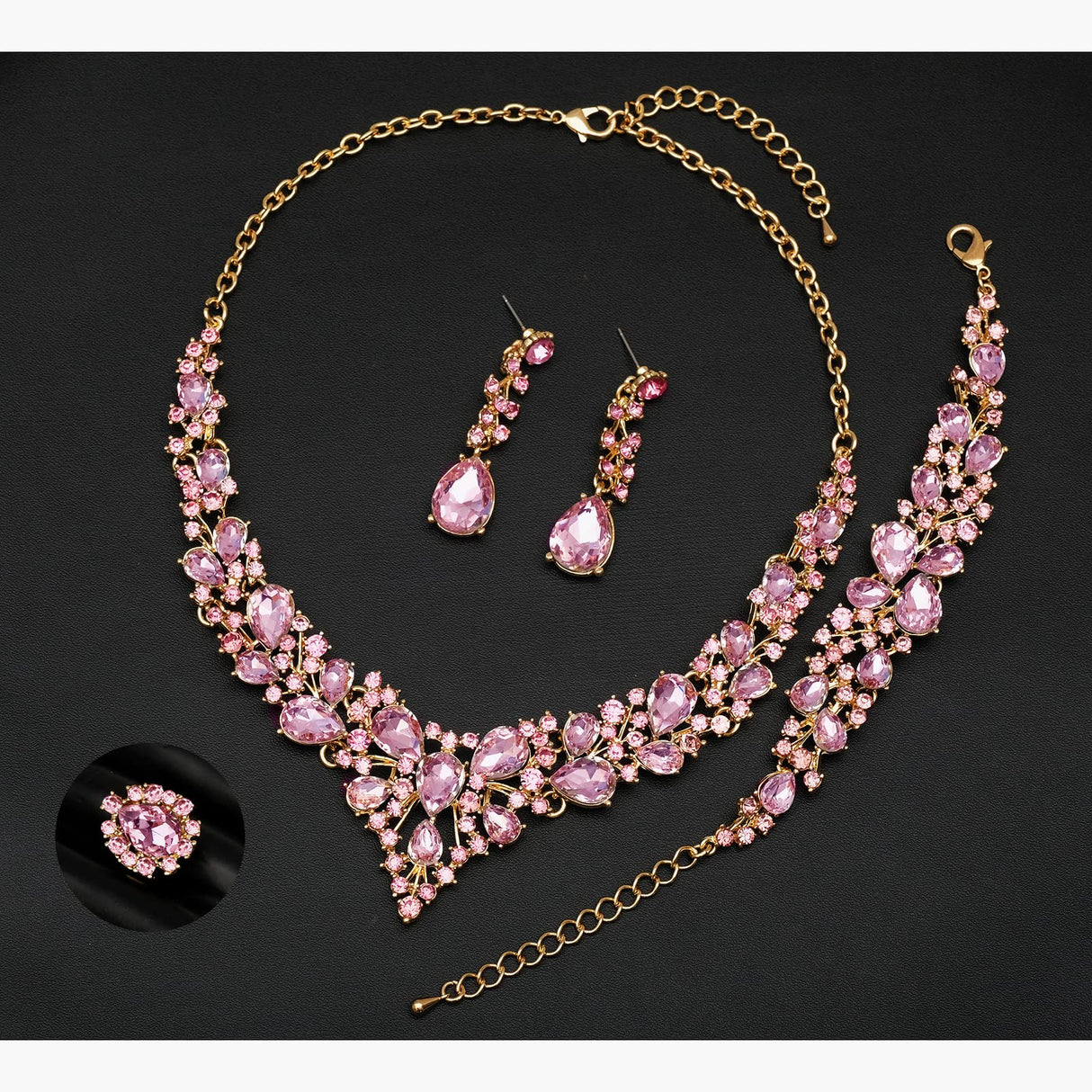 CSY Elegant Crystal Costume Jewelry Sets for Formal Events Gown Accessories
