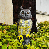 GIFTEXPRESS 1Pcs Solar Power Owl Decoy – 17" Motion Sensor Pest Repellent with Rotating Head, LED Eyes & Sound – Fake Horned Owl for Garden, Yard, Balcony, Farm, Patio, Roof, Lawn- Life Size