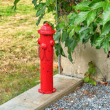 CaliDecor Fire Hydrant for Dogs to Pee On, 24" Metal Dog Fake Fire Hydrant Pee Post Red for Outdoor Training, Pee Pole with Ground Stakes, Fillable Base for Yard, Garden, Patio