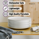 BTaT- White Porcelain Dinner Plates, Set of 6, 10.5 Inch, White Dishes, Porcelain Plates Sets for 6, Christmas Gifts